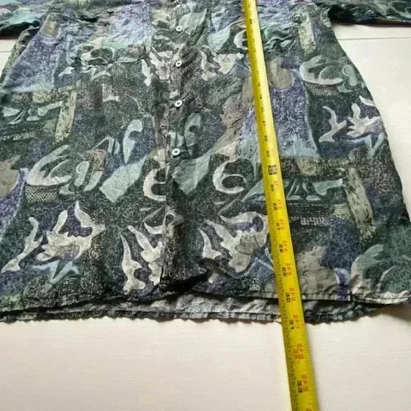 Vintage Robert Stock Abstract Pattern Silk Button Up Shirt Size M - Picture 12 of 13